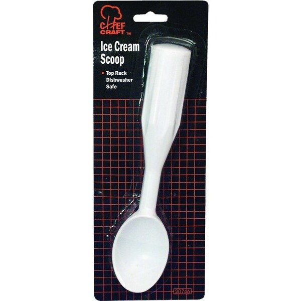 Chef Craft Ice Cream Scoop, 7-1/2 in L, Plastic, White - 20746