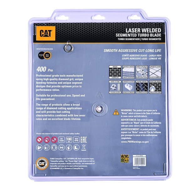 Caterpillar 400 Pro 10mm Laser Welded Hard & Multi Materials Diamond Blade 16-In - 410mm - DA32806U