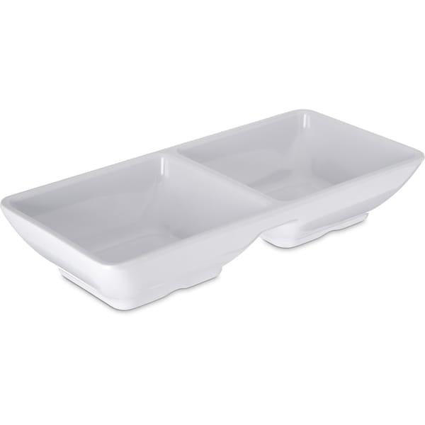 Carlisle Foodservice Melamine Dbl Sqr Ramekin, 2 oz., Wt, PK24 - 086202