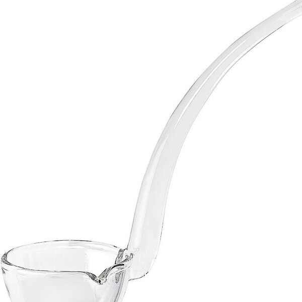 Homeroots 6 in. Mouth Blown Crystal Gravy Dressing & Sauce Ladle, Clear - 376147