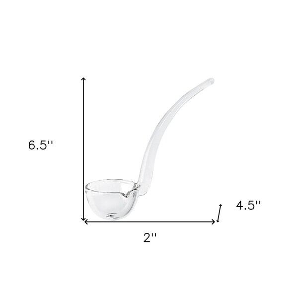 Homeroots 6 in. Mouth Blown Crystal Gravy Dressing & Sauce Ladle, Clear - 376147