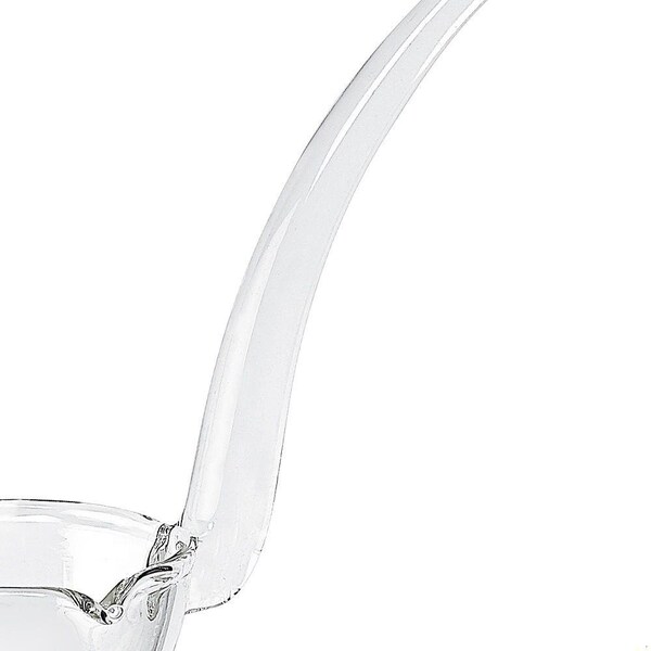 Homeroots 6 in. Mouth Blown Crystal Gravy Dressing & Sauce Ladle, Clear - 376147