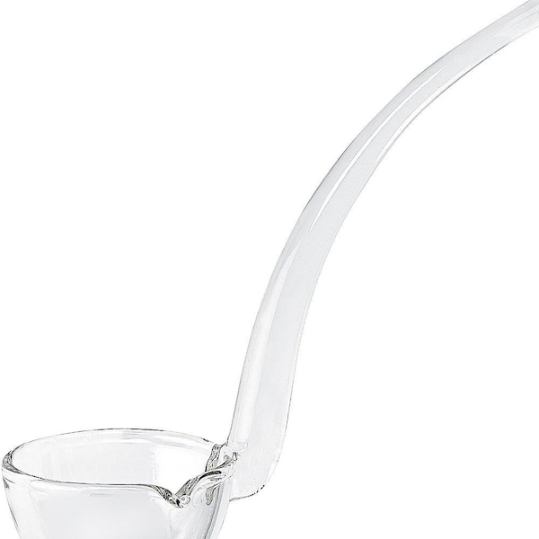 Homeroots 6 in. Mouth Blown Crystal Gravy Dressing & Sauce Ladle, Clear - 376147