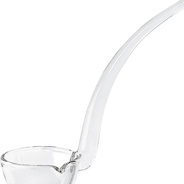 Homeroots 6 in. Mouth Blown Crystal Gravy Dressing & Sauce Ladle, Clear - 376147