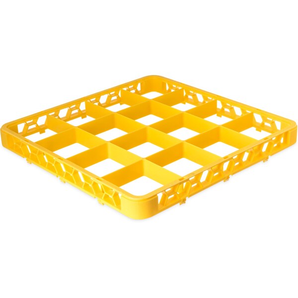 Carlisle Foodservice Dvde Glss Rack Ext, 1.78", Ylw, 16 Comp, PK6 - RE16C04