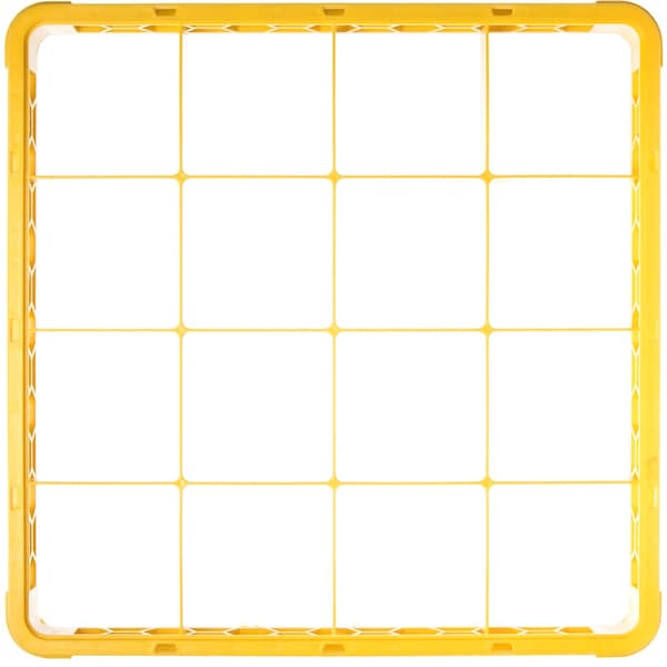 Carlisle Foodservice Dvde Glss Rack Ext, 1.78", Ylw, 16 Comp, PK6 - RE16C04