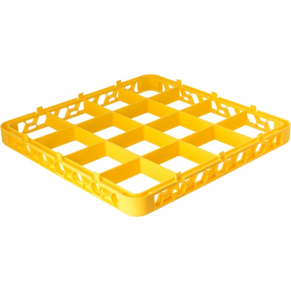 Carlisle Foodservice Dvde Glss Rack Ext, 1.78", Ylw, 16 Comp, PK6 - RE16C04