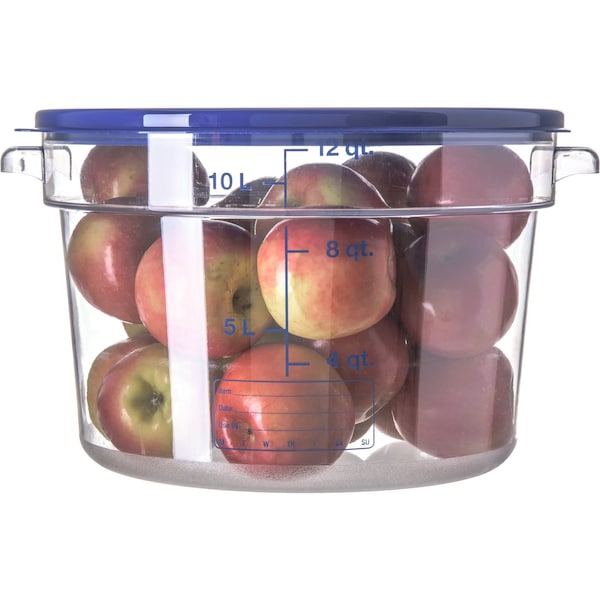 Carlisle Foodservice Round Container, 12 qt., Clr, PK6 - 1076707