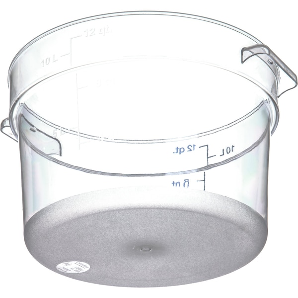 Carlisle Foodservice Round Container, 12 qt., Clr, PK6 - 1076707