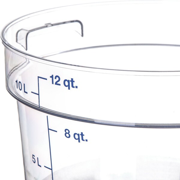Carlisle Foodservice Round Container, 12 qt., Clr, PK6 - 1076707