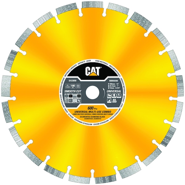 Caterpillar 600 Pro Universal and Multi Materials 14-In Blade 350mm - DA33058U