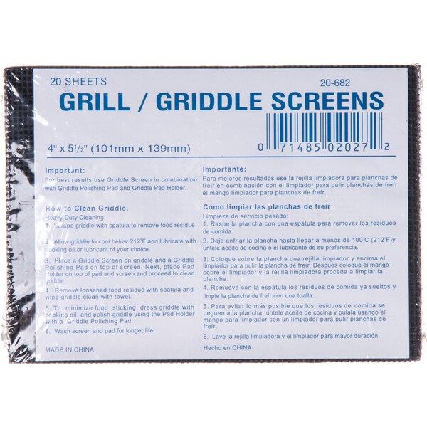 Carlisle Foodservice Grill Screen, 5.5"x4", 20Ea, PK10 - 4071300