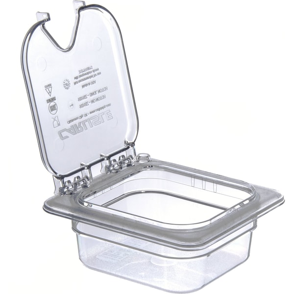 Carlisle Foodservice Hinged Univ Lid w/Hndl/Notch, 1/6 Sz, PK6 - 10319Z07