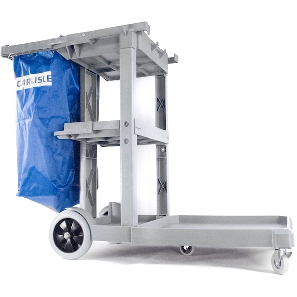 Carlisle Foodservice Long Platform Janitorial Cart, Gray - JC1945L23