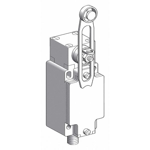 Interruptor de límite de servicio pesado Telemecanique Sensors, palanca de rodillo ajustable, rotativo, 1NC/1NO, 4A @ 240V AC - XCKJ10541D