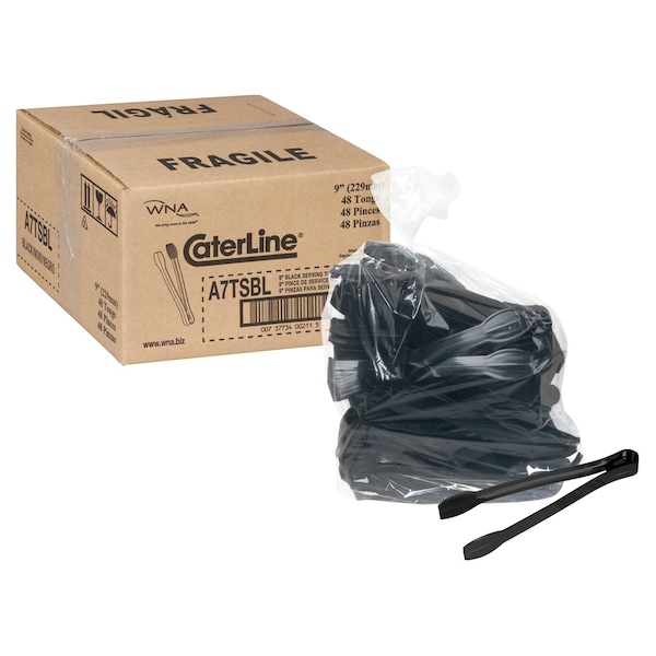Wna-Caterline WNA-Caterline Black Serving Utensil Tongs, PK48 - A7TSBL