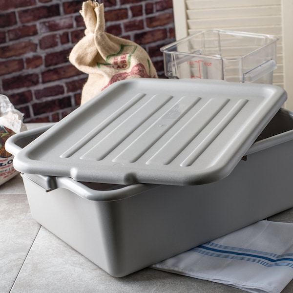 Carlisle Foodservice Unvrsl Bus Box Lid, 20x15x0.75", Gry, PK12 - 4401223