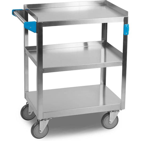 Carlisle Foodservice SS Utility Cart, 3 Shelf, 300 lb., 15.5x24" - UC3031524