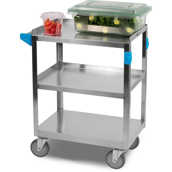 Carlisle Foodservice SS Utility Cart, 3 Shelf, 300 lb., 15.5x24" - UC3031524