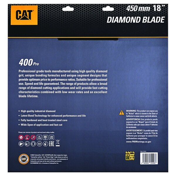 Caterpillar 400 Pro 10mm Laser Welded General Purpose Diamond Blade 18-In - 450mm - DA32032U