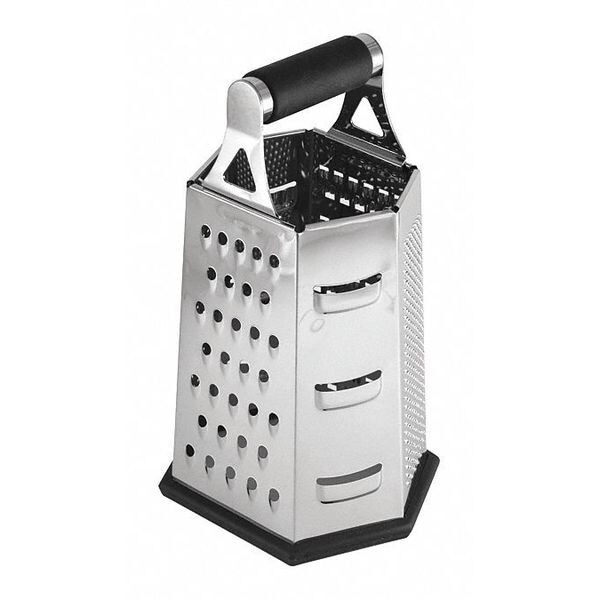 Tablecraft Grater, 6-Sided, SS, Ns Grip, 5.5"X4.5"X9.25 - SG204BH