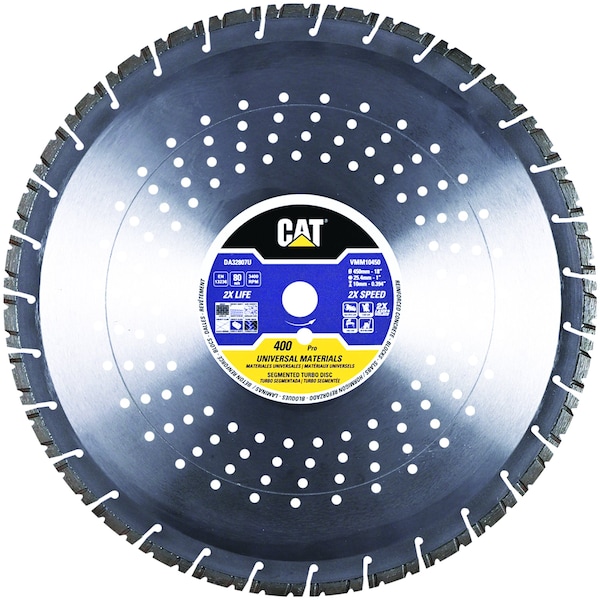 Caterpillar 400 Pro 10mm Laser Welded Hard & Multi Materials Diamond Blade 18-In - 450mm - DA32807U