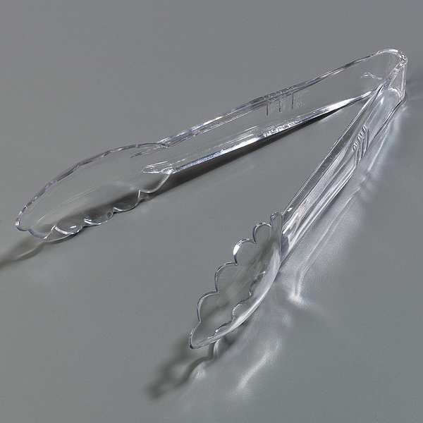 Carlisle Foodservice Utility Tong, Clear, 8.85 In, PK12 - 410907