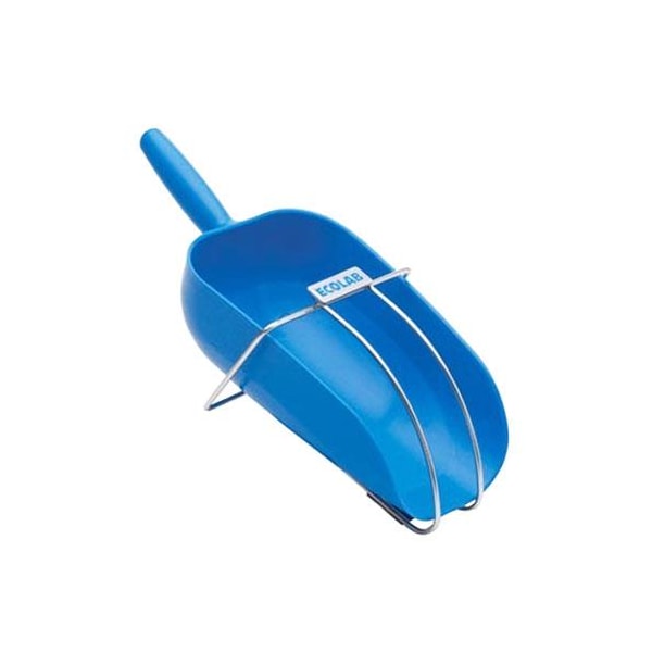 Ecolab Food Safety 64 oz Blue Ice Scoop with Hanger - 30540-90-00