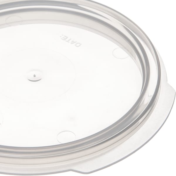 Carlisle Foodservice Rnd Container Lid, 1 qt., Translucent, PK12 - 1077030