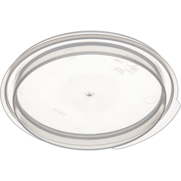 Carlisle Foodservice Rnd Container Lid, 1 qt., Translucent, PK12 - 1077030