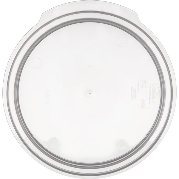 Carlisle Foodservice Rnd Container Lid, 1 qt., Translucent, PK12 - 1077030
