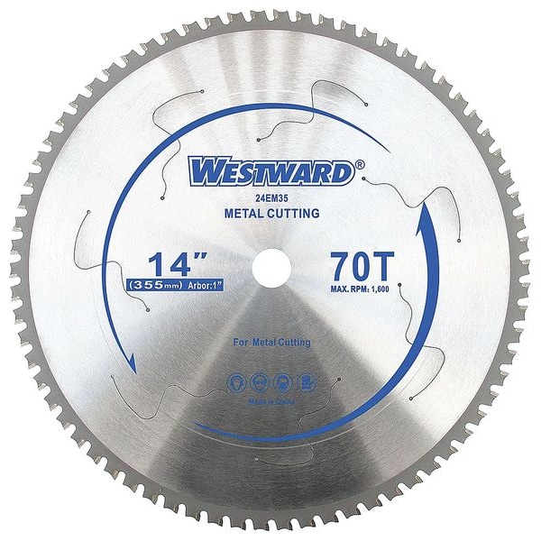 Westward 14", 70-Teeth Circular Saw Blade - 24EM35