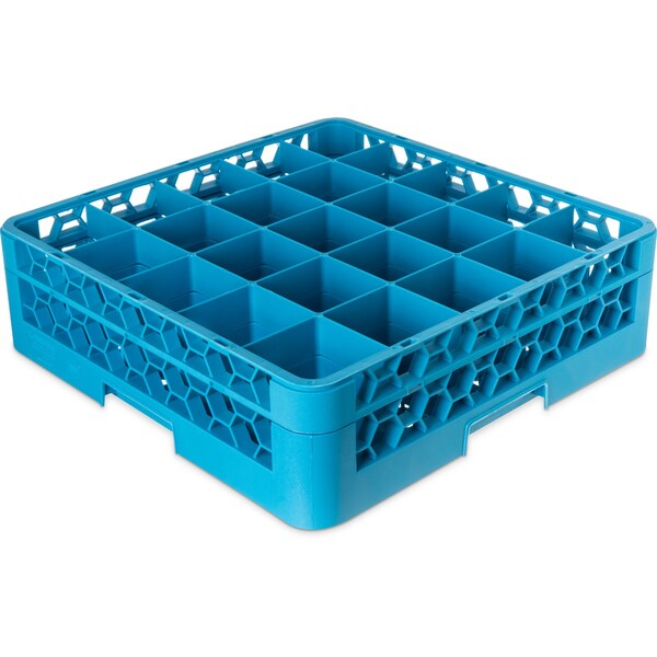 Carlisle Foodservice Glass Rack w/1 Ext 5.56", Blu, 25 Comp, PK4 - RG25-114