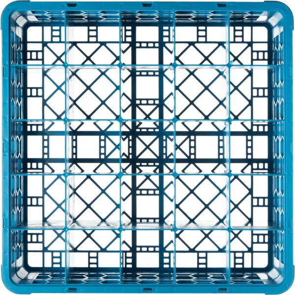 Carlisle Foodservice Glass Rack w/1 Ext 5.56", Blu, 25 Comp, PK4 - RG25-114