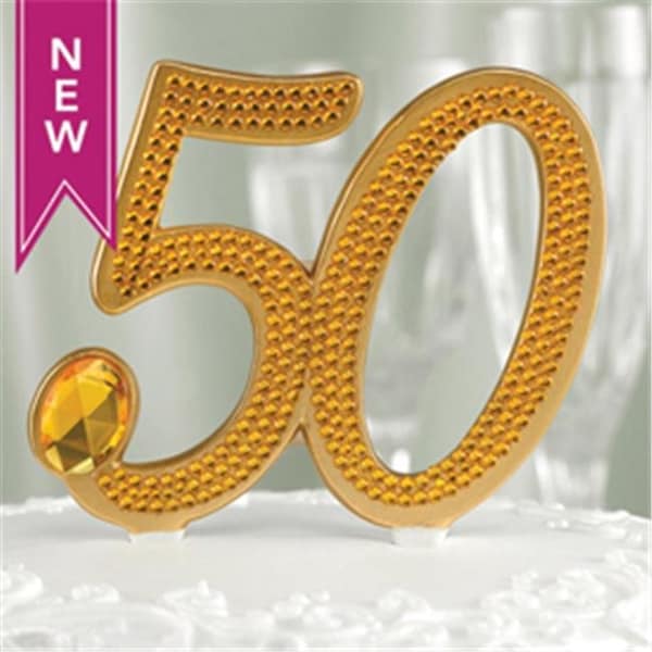 Hortense Hewitt Hortense B Hewitt 20836 Gilded 50th Anniversary Cake Pick - 20836