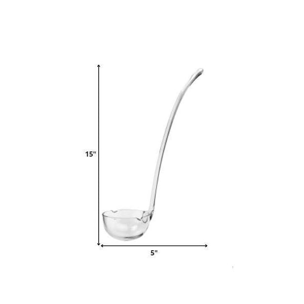 Homeroots 12-13 in. Mouth Blown Crystal Long Lead Free Crystal Gravy Dressing or Punch Ladle - 375720