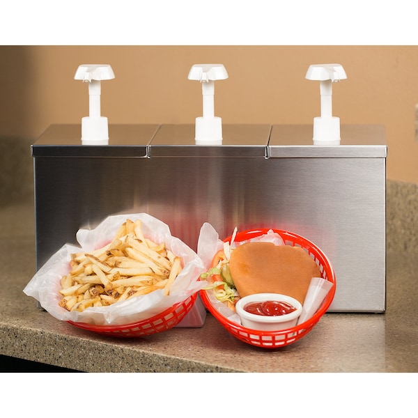 Carlisle Foodservice Insulated Topping Rail w/3 Stnd Pumps - 38623IB
