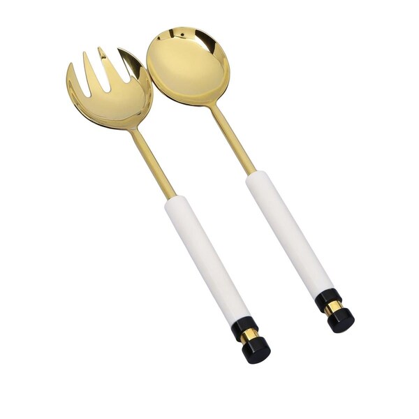 Classic Touch Decor Classic Touch  Stainless Steel Salad Servers with Dust Acrylic Handles, Set of 2 - SS1028