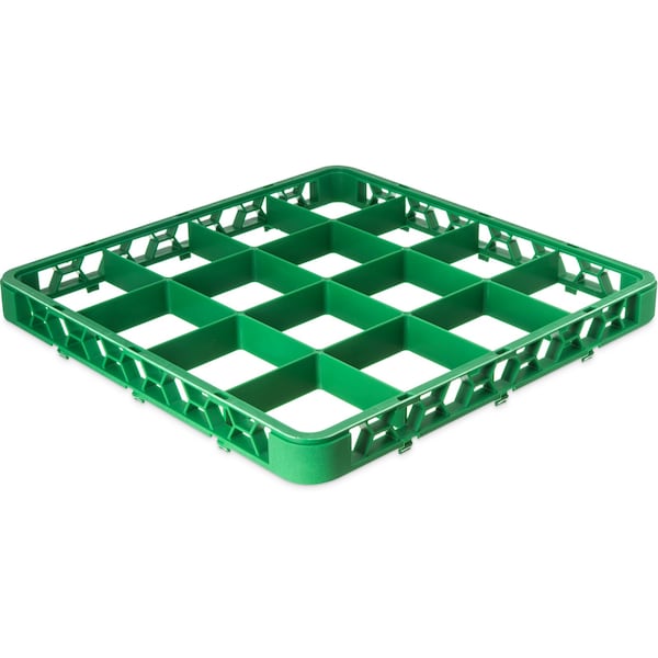 Carlisle Foodservice Dvde Glss Rack Ext, 1.78", Grn, 16 Comp, PK6 - RE16C09