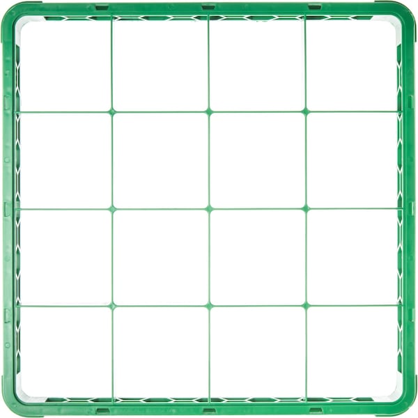 Carlisle Foodservice Dvde Glss Rack Ext, 1.78", Grn, 16 Comp, PK6 - RE16C09