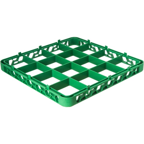 Carlisle Foodservice Dvde Glss Rack Ext, 1.78", Grn, 16 Comp, PK6 - RE16C09