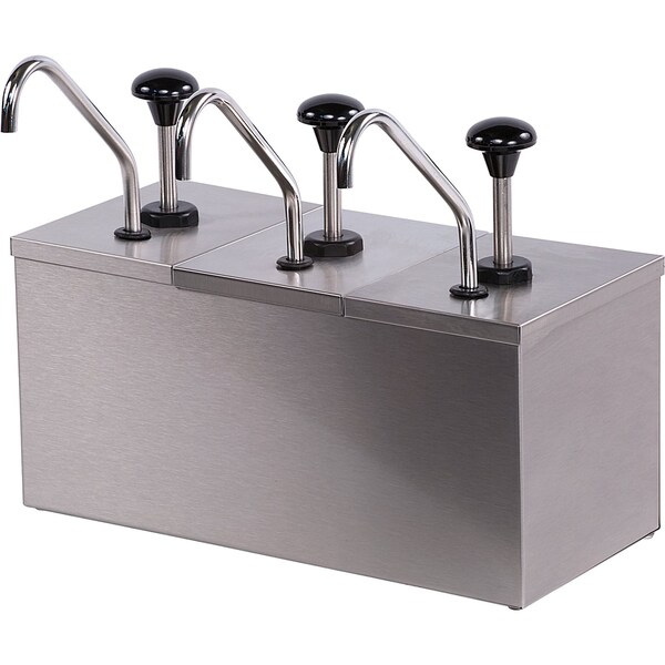 Carlisle Foodservice Insulated Topping Rail w/3 SS Pumps - 386230IB