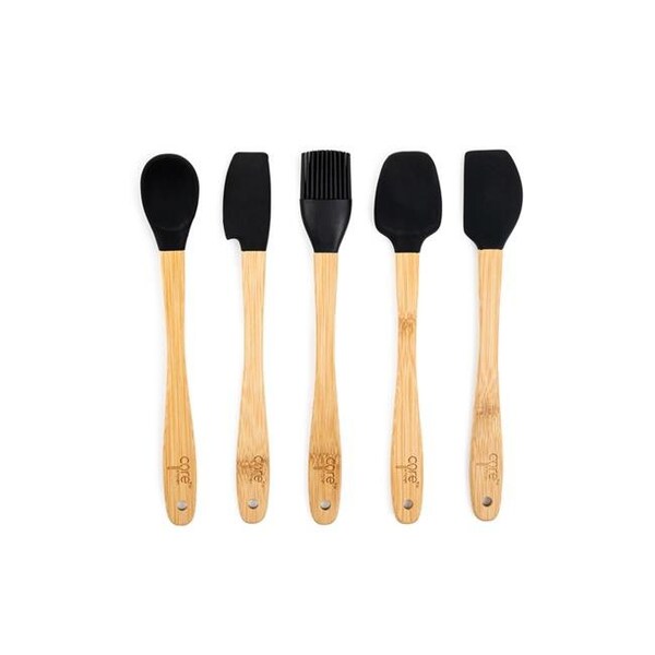 Core Kitchen Core Kitchen 6012617 Beige & Onyx Bamboo & Silicone Mini Utensil Set - 6012617