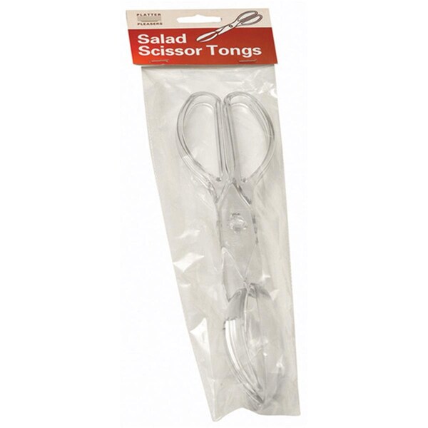 Fineline Settings Platter Pleasers Clear Salad Scissor Tongs - Retail Pack - 3317-CL