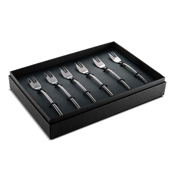 Mepra Mepra 108644115 Due Oro Nero Cake Fork - Pack of 6 - 108644115