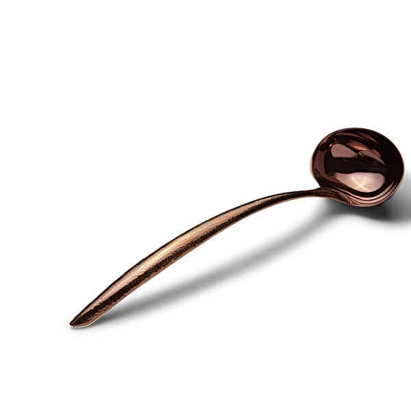 Bon Chef Ez Use Banquet Serving Ladle Hammer Finish 15" 6 Oz. - Rose Gold - 9456HFRG