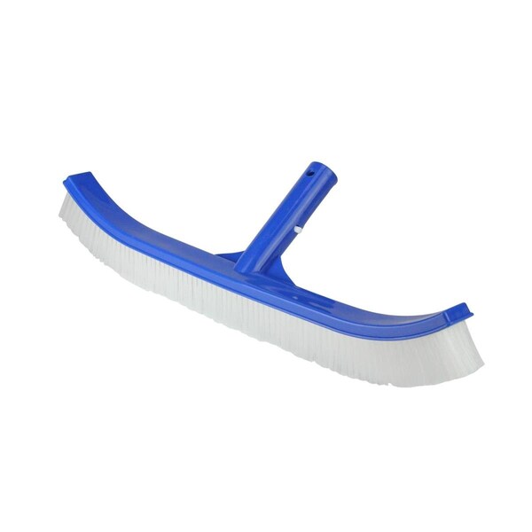 Pool Central 17.5 in. Standard Curve Nylon Bristle Wall Brush with Aluminum Support, Blue - 32756714