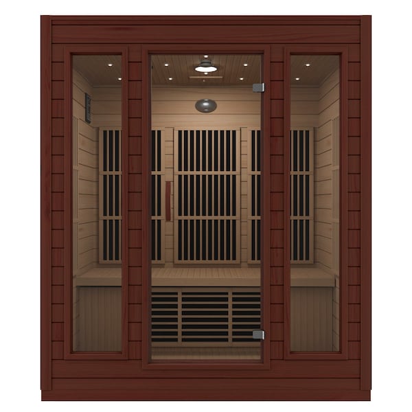 Steamspa 3-Person Carbon FAR Infrared Hemlock Wooden Indoor Sauna Room with LED Touch Control Panel - SC-SS0012-0S