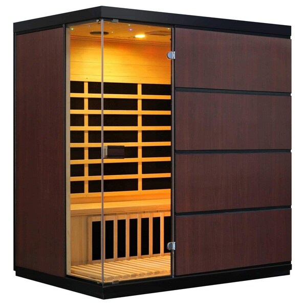 Blue Wave Sirona 4-Person Hemlock Infrared Sauna with 8 Carbon Heaters - SA7009