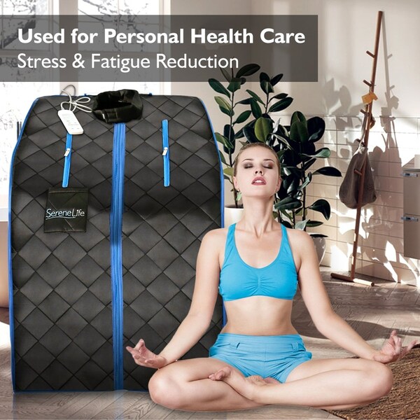 Serenelife Compact & Portable Infrared Sauna, SLISAU10BK - SLISAU10BK